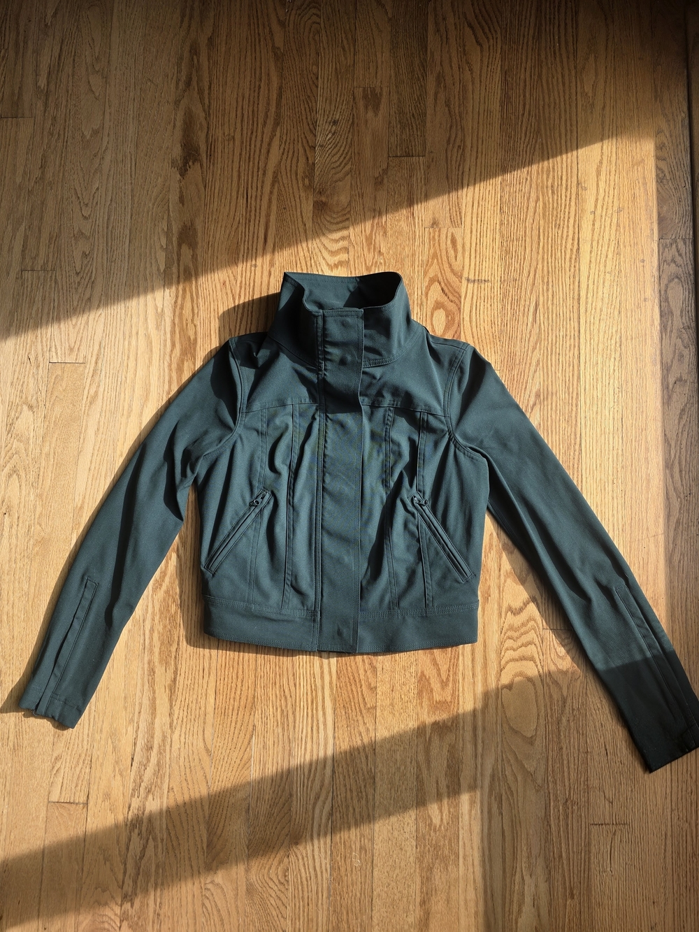 lululemon athletica Dark Teal Bomber Moto Crop Jacket